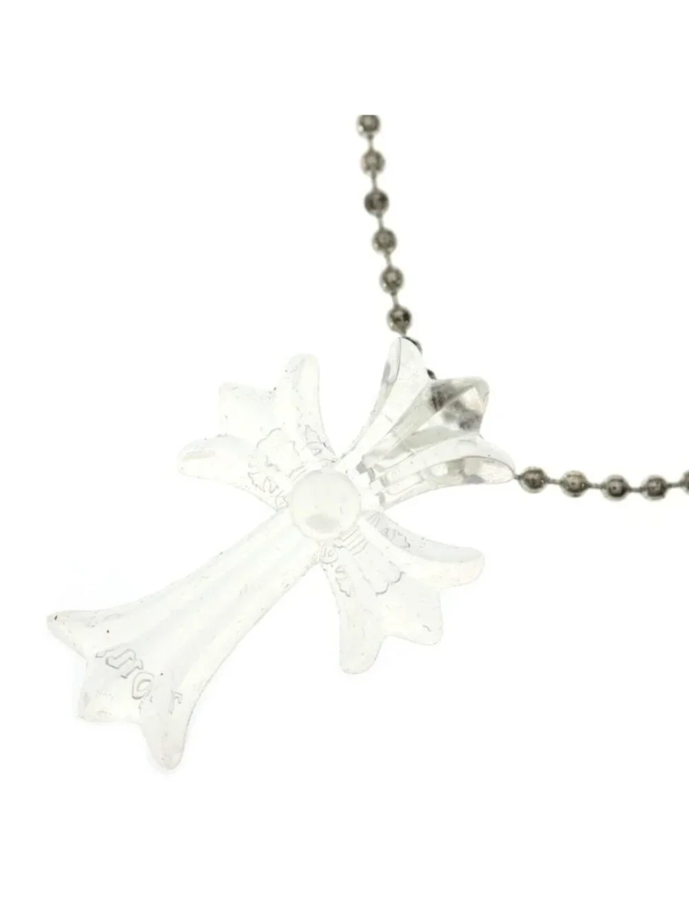 Chrome Hearts Rubber CH Small CH Cross Necklace Silicone Clear